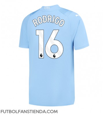 Manchester City Rodri Hernandez #16 Primera Equipación 2023-24 Manga Corta
